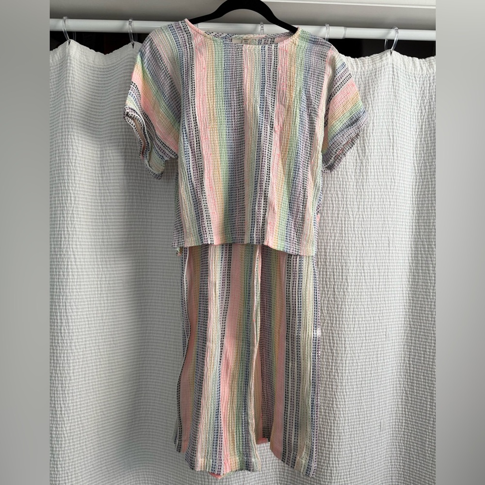 Striped Multicolor Women's Two-Piece Set